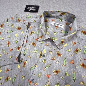 Tommy Bahama Shirt Mens XL The Bahama Coast Button Front Cocktails Drinks Liquor